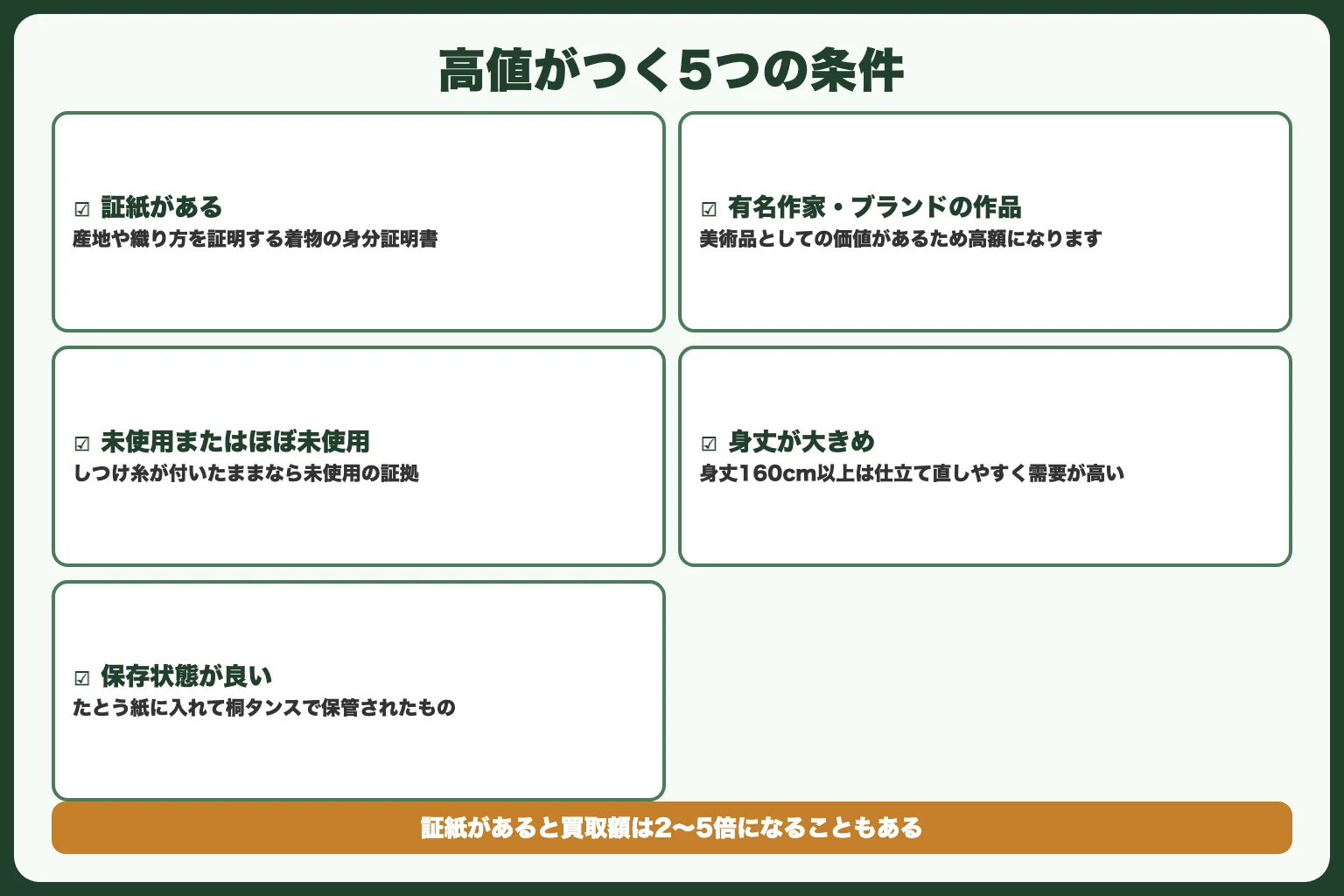 高く売れる着物の条件5つ